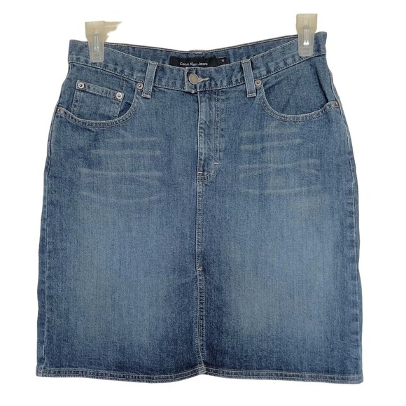 Calvin Klein Skirts Calvin Klein Womens Jeans Skirt Denim Blue Slit